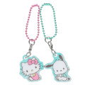 Japan Sanrio Acrylic Keychain Connecting Set - Hello Kitty & Pochacco / Aurora - 1