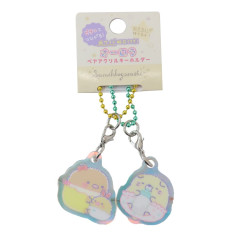 Japan San-X Acrylic Keychain Connecting Set - Sumikko Gurashi / Baby Aurora Neko & Tonkatsu Fried Pork & Ebifurai