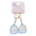Japan San-X Acrylic Keychain Connecting Set - Sumikko Gurashi : Baby Aurora Shirokuma & Neko - 1