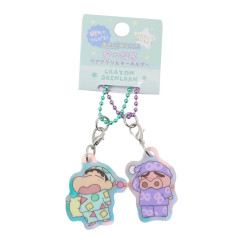 Japan Crayon Shin-chan Acrylic Keychain Connecting Set - Shinnosuke Nohara / Aurora Pajama