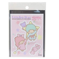 Japan Sanrio Vinyl Sticker - Little Twin Stars / Hand in hand