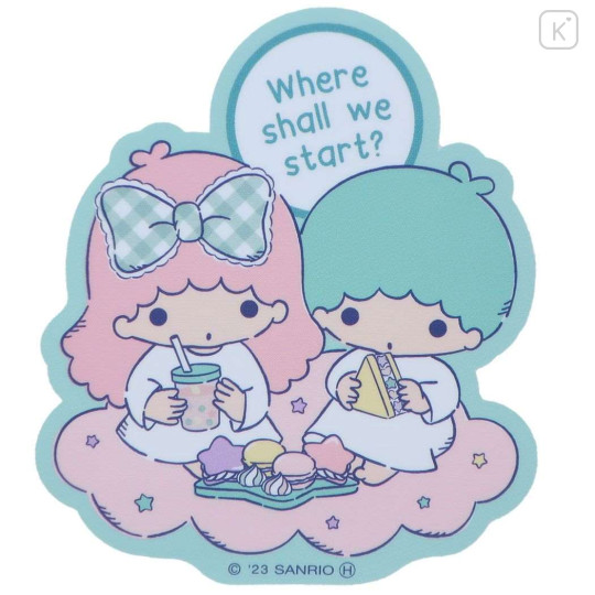 Japan Sanrio Vinyl Sticker - Little Twin Stars / Picnic - 1