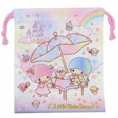 Japan Sanrio Drawstring Pouch - Little Twin Stars / Angel Party