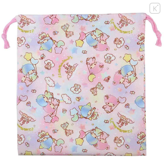 Japan Sanrio Drawstring Pouch (M) - Little Twin Stars / Angel Party - 1