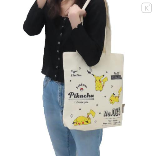 Japan Pokemon Canvas Tote Bag - Pikachu / I Choose You - 5