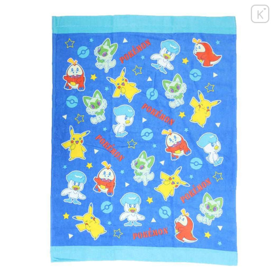 Japan Pokemon Nap Blanket - Fuecoco & Pikachu & Quaxly & Sprigatito / Blue - 1