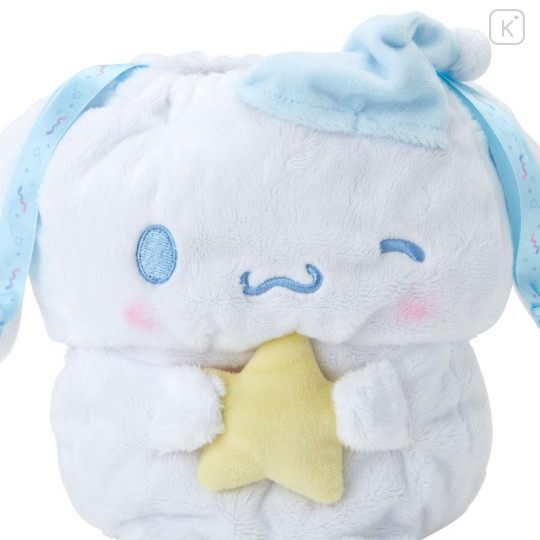 Japan Sanrio Original Stuffed Toy Purse - Cinnamoroll / Sleepy Time - 4