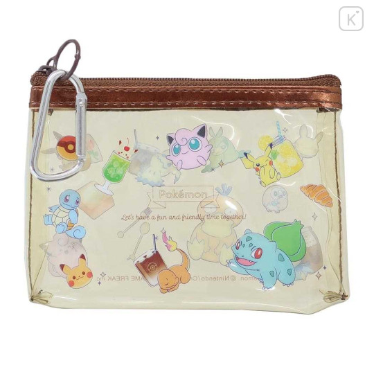 Japan Pokemon Clear Mini Pouch - Characters / Enjoy Tea Time - 1