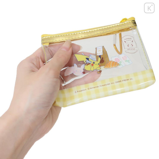 Japan Pokemon Clear Mini Pouch - Pikachu / Enjoy Tea Time - 2