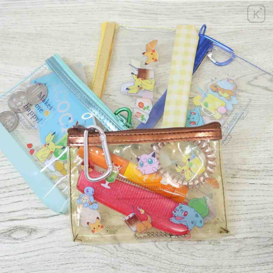 Japan Pokemon Clear Mini Pouch - Pikachu / Enjoy Tea Time - 3