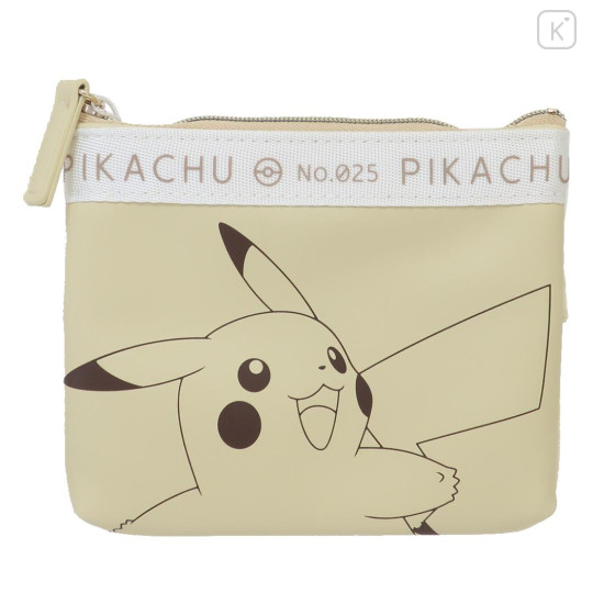 Japan Pokemon Flat Pouch - Pikachu / Smile Face - 1