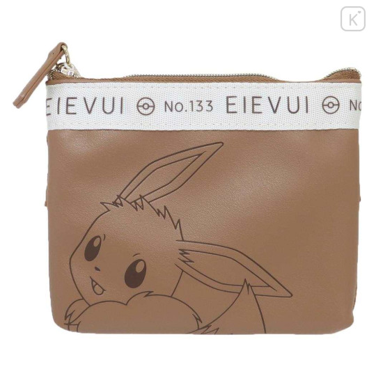 Japan Pokemon Flat Pouch - Eevee / Smile Face - 1