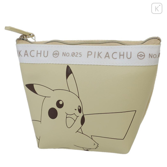 Japan Pokemon Triangular Pouch - Pikachu : Smile Face - 1