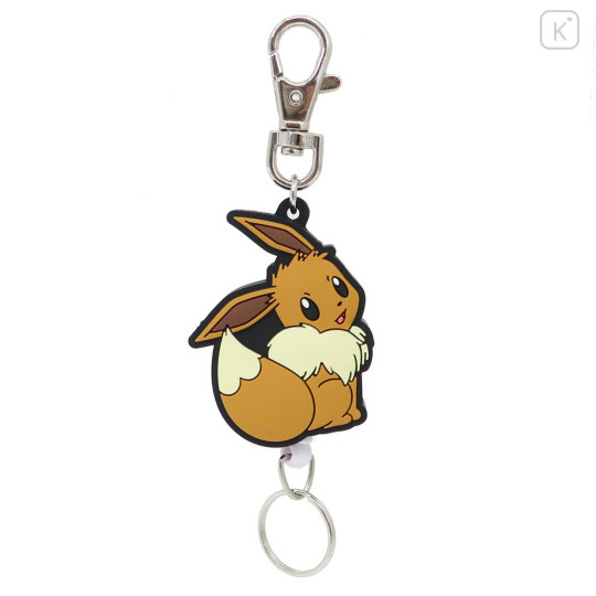 Japan Pokemon Rubber Reel Keychain - Eevee - 1