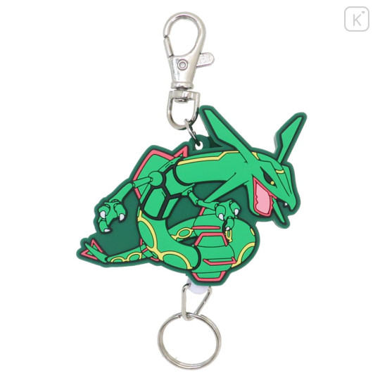 Japan Pokemon Rubber Reel Keychain - Rayquaza - 1