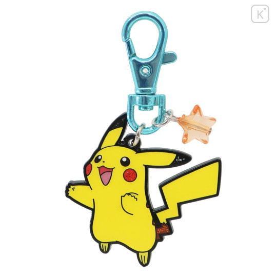 Japan Pokemon Sparkling Metal Keychain - Pikachu - 1