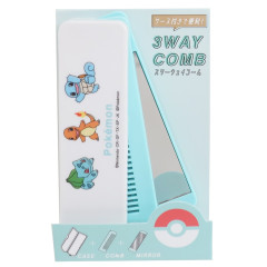 Japan Pokemon Folding Compact Comb & Mirror & Case - Bulbasaur & Charmander & Squirtle