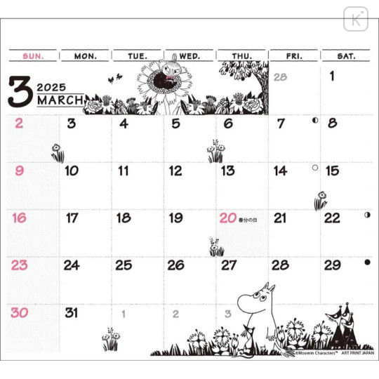 Japan Moomin Desk Calendar & To Do List - Little My / 2025 - 2