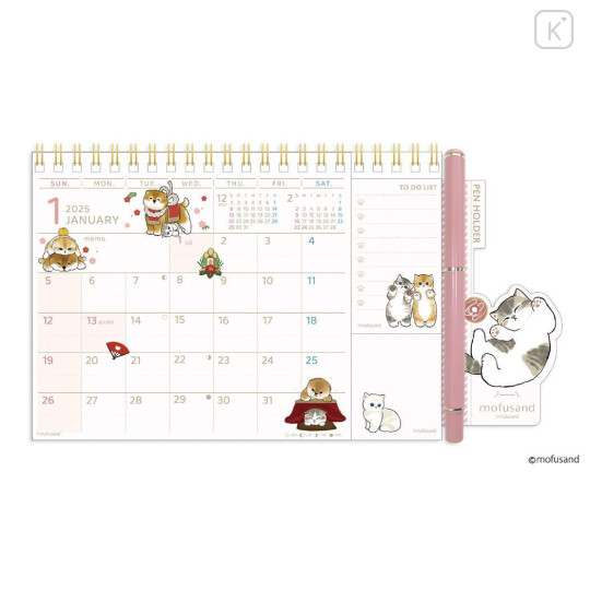 Japan Mofusand Desk Calendar & To Do List - 2025 - 1