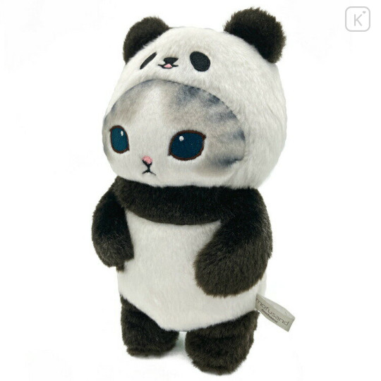 Japan Mofusand Chubby Potetama Plush Toy - Grey Cat / Panda Nyan - 2