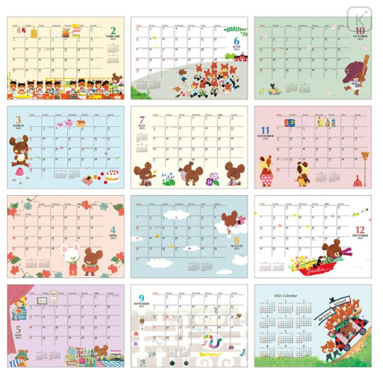 Japan The Bear's School Desk Calendar - 2025 - 3