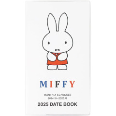 Japan Miffy Slim Planner Monthly Schedule Book - Miffy / White 2025