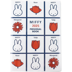 Japan Miffy B6 Planner Monthly & Weekly Schedule Book - Miffy / Flower 2025