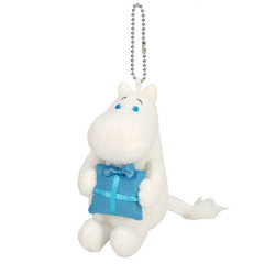 Japan Moomin Monitor Plush Toy Ballchain - Moomintroll