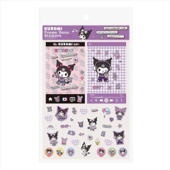 Japan Sanrio Frame Deco Sticker - Kuromi