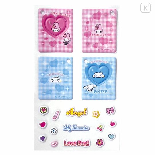 Japan Sanrio Sponge Frame Deco Sticker - Cinnamoroll & My Melody / Tokimeki Heisei Kogal - 1