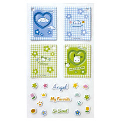 Japan Sanrio Sponge Frame Deco Sticker - Cinnamoroll & Pochacco / Y2k Houndstooth