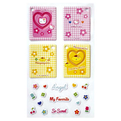 Japan Sanrio Sponge Frame Deco Sticker - Hello Kitty & Pompompurin / Y2k Houndstooth