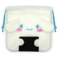 Japan Sanrio Fluffy Drawstring Pouch - Cinnamoroll / Rice Ball - 1