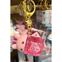 Japan Loveez Floating Sequins Keychain - Pyonchi / Soda Drink