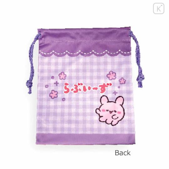 Japan Loveez Drawstring Bag - Pyonchi / Face Gingham - 2