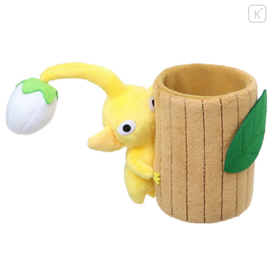 Japan Pikmin Fluffy Accessory Case - Yellow / Hiding Wood Style - 1