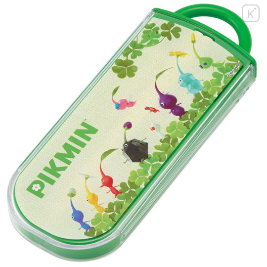 Japan Pikmin Bento Lunch Trio Cutlery Set - Light Green - 2