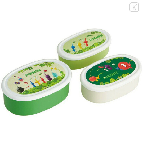 Japan Pikmin Nesting Food Storage Container Set - Green - 1