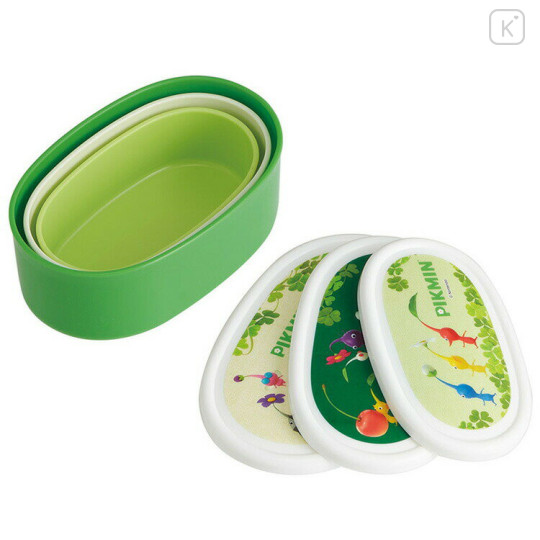 Japan Pikmin Nesting Food Storage Container Set - Green - 2