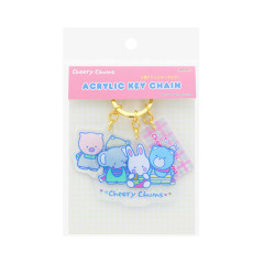 Japan Sanrio Triple Acrylic Keychain - Cheery Chums / Retro