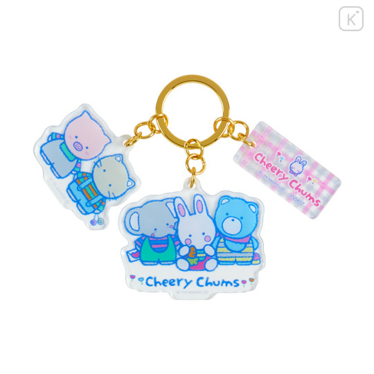 Japan Sanrio Triple Acrylic Keychain - Cheery Chums / Retro - 2