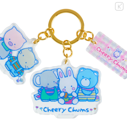 Japan Sanrio Triple Acrylic Keychain - Cheery Chums / Retro - 3