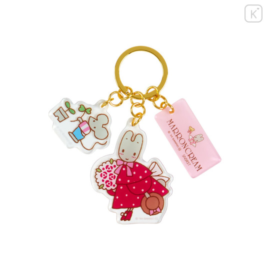 Japan Sanrio Triple Acrylic Keychain - Marron Cream / Retro - 2