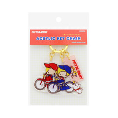 Japan Sanrio Triple Acrylic Keychain - Patty & Jimmy / Retro