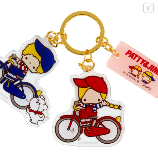 Japan Sanrio Triple Acrylic Keychain - Patty & Jimmy / Retro - 3