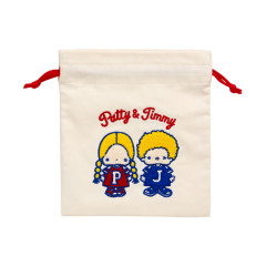 Japan Sanrio Sagara Embroidery Purse - Patty & Jimmy / Retro