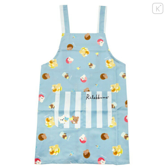 Japan San-X Children's Apron - Rilakkuma / Sweets Blue H130cm - 1