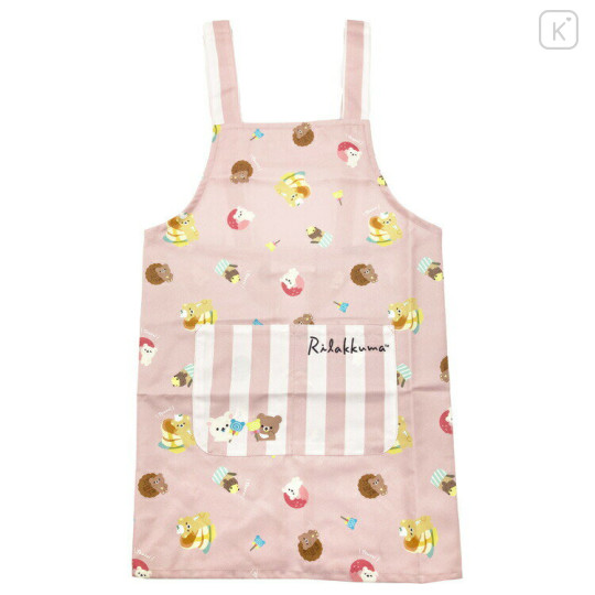 Japan San-X Children's Apron - Rilakkuma / Sweets Pink H130cm - 1