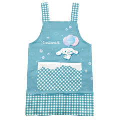 Japan Sanrio Children's Apron - Cinnamoroll / Gingham Green Blue H130cm