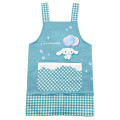 Japan Sanrio Children's Apron - Cinnamoroll / Gingham Green Blue H130cm - 1